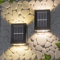 2er-Pack Solar-Wandleuchten zum Auf- und Absteigen, energiesparend, wasserdicht, staubdicht, solarbetriebene Wandlampe mit warmweißer led für Garten, 2er-Pack Solar-Wandleuchten zum Auf- und Absteigen, energiesparend, wasserdicht, staubdicht, solarbetriebene Wandlampe mit warmweißer led für Garten, von FITAGS