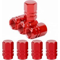 8 Stück Aluminium-Autoventilkappen Reifenventilkappen Auto-Ventilkappe mit Dichtung für Autos, SUVs, Fahrräder, LKWs, Motorräder (Rot) von FITAGS