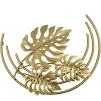 Fitags - Dekorative Skulptur zum Aufhängen an der Wand aus Eisen, Blattform aus Metall, für Schlafzimmer, Hotelzimmer, Produktgröße: 23 x 16 cm, 1 Fitags - Dekorative Skulptur zum Aufhängen an der Wand aus Eisen, Blattform aus Metall, für Schlafzimmer, Hotelzimmer, Produktgröße: 23 x 16 cm, 1 von FITAGS