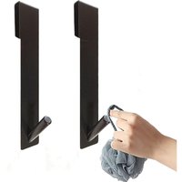 Duschhaken aus Edelstahl, 2er Set Handtuchhaken ohne Bohren, ausziehbar, Wandmontage Duschkabine, mit gepolstertem Schutz von FITAGS