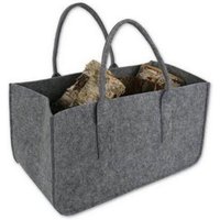 Filztasche, Filzkorb für Kaminholz mit Tragegriff, Aufbewahrungskorb, Spielzeug, Zeitungen, Einkäufe (50 x 25 x 25 cm, Hellgrau) von FITAGS
