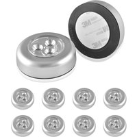 Fitags - 10 Stück kabellose LED-Strahler, batteriebetriebene selbstklebende Unterschrankbeleuchtung mit kaltem Licht, von FITAGS