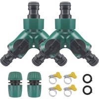 Fitags - 2er-Pack 2-Wege-Gartenschlauch-Verteiler mit Rückschlagventil für den Außenbereich, mit 2 Schnellanschluss-Schlauchenden, 4 verstellbaren Fitags - 2er-Pack 2-Wege-Gartenschlauch-Verteiler mit Rückschlagventil für den Außenbereich, mit 2 Schnellanschluss-Schlauchenden, 4 verstellbaren von FITAGS