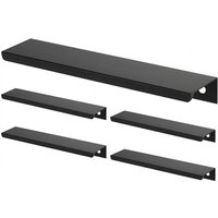 5er-Set schwarzer Profilgriff, schwarzer Küchenmöbelgriff – schwarzer Küchengriff, mattschwarzer Möbelgriff aus Aluminiumlegierung, Achsabstand 128 von FITAGS
