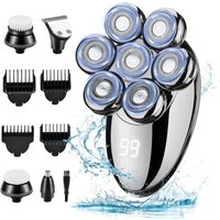 Elektrorasierer für Herren, 5-in-1-Rotationskopfrasierer, IPX7 wasserdichter wiederaufladbarer Trocken- und Nassrasierer-Set, Glatzkopf-Trocken- und von FITAGS