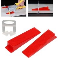Fitags - Fliesen-Nivellierklammern, 100 Stück Nivellier-Abstandshalter-Bodennivellierungssystem + 100 Stück wiederverwendbare Bodenkeile, 3–12 mm von FITAGS