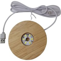 Fitags - LED-Lichtsockel aus Holz, runde LED-Grundplatte für den Schreibtisch, USB-betriebene Dekoration für Kristallkugel, Schmuck, Glas, Harz, Fitags - LED-Lichtsockel aus Holz, runde LED-Grundplatte für den Schreibtisch, USB-betriebene Dekoration für Kristallkugel, Schmuck, Glas, Harz, von FITAGS