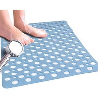 Fitags - Rutschfeste Duschmatte, 53x53 cm Quadratische Badematte, Maschinenwaschbare rutschfeste Badewannenmatte mit Saugnapf, Blau Fitags - Rutschfeste Duschmatte, 53x53 cm Quadratische Badematte, Maschinenwaschbare rutschfeste Badewannenmatte mit Saugnapf, Blau von FITAGS