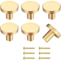 Schubladenknöpfe, goldene Möbelknöpfe, runde Schrankknöpfe, goldene Messing-Schubladenknöpfe, Küchentürgriffe zur Dekoration - 20 x 25 mm, 6 Stück Schubladenknöpfe, goldene Möbelknöpfe, runde Schrankknöpfe, goldene Messing-Schubladenknöpfe, Küchentürgriffe zur Dekoration - 20 x 25 mm, 6 Stück von FITAGS