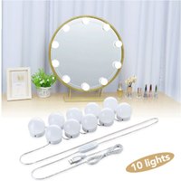 Spiegellicht, 10 Hollywood-Glühbirnen, dimmbares LED-Licht-Set, Badezimmer-Kosmetikspiegellampe, 3 Farben, 10 Helligkeitsstufen (Spiegel nicht im von FITAGS