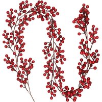 Künstlicher Weihnachtsbaumkranz mit roten Beeren, Wintergrün für Kamin, Treppe, Tischdekoration Künstlicher Weihnachtsbaumkranz mit roten Beeren, Wintergrün für Kamin, Treppe, Tischdekoration von FITAGS