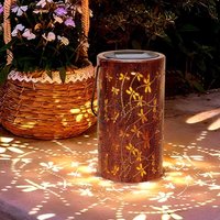 Solar Laterne Außen, Solarlampe Outdoor Libelle Metall Laterne Hängend/Stellend Wasserdicht IP55, Solarleuchte für Outdoor Garten Terrasse Balkon von FITAGS