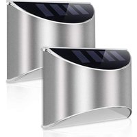 Solarleuchten für den Außenbereich, 2er-Pack, LED-Solarlicht, kabellose Beleuchtung, wasserdichte Wandleuchte für Garten, Terrasse, Hof von FITAGS