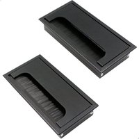 Stück versenkte Kabeldurchführungen für Schreibtische, Aluminiumlegierung, 160 mm x 80 mm, mit Bürstendichtung, für Schreibtische, Kabelaufbewahrung von FITAGS