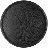 Tablett Schwarz, Tablett Schwarz Rund, Serviertablett 30Cm Deko Tablett Aus Holz Holztablett Runde Schoßtabletts Zum Essen von FITAGS