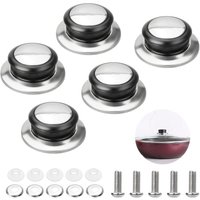 Topfgriffknopf Topfdeckelzubehör 5er Set Topfgriffknöpfe, Universal Hitzebeständiger Griff Topfdeckelknopf Edelstahl mit Schrauben 482262mm fünf Stück von FITAGS