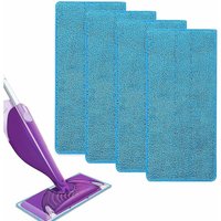 Wiederverwendbar für Swiffer WetJet Sprühmopps, waschbare Mikrofaser-Bodenreinigung, 4 Ersatz-Gauzhini-Tücher (blau (4 Stück)) von FITAGS