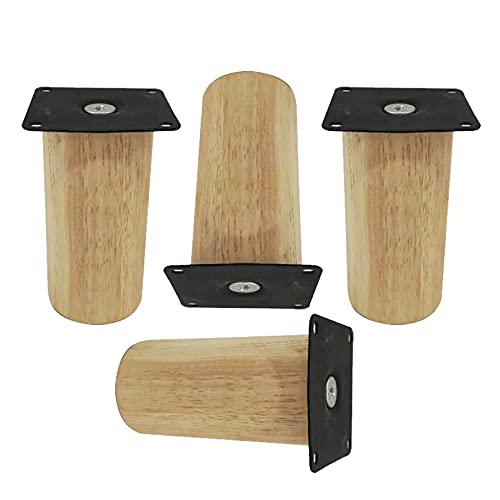 FITIOS Möbel-Sofabeine, 4 Stück Massivholz-Möbelfüße, Sofa-Holzfüße, Ersatz-Möbelbeine, zylindrische Sofabeine, DIY-Tischbeine, TV-Schrankbeine, mit Montagezubehör(5cm) von FITIOS