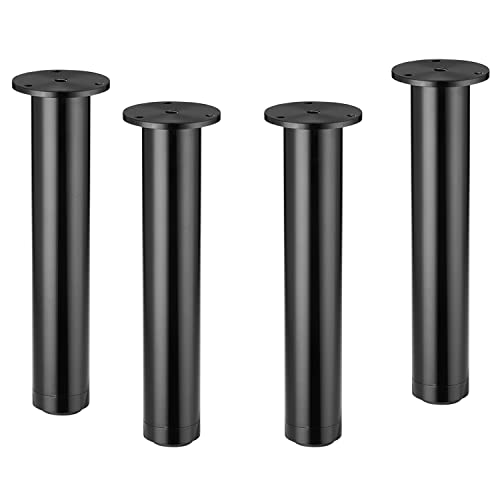 FITIOS Möbel-Sofabeine, 4er-Pack Möbelbeine aus Aluminiumlegierung, verstellbare runde Küchenfüße, DIY-Möbel-Sofa-Ersatzstützbeine for Fernsehschrank, Ottomanenschrank(Black,15cm(5.9in)) von FITIOS