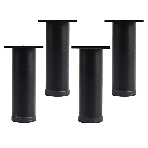 FITIOS Möbel-Sofabeine, 4er-Set, Moderne Möbelfüße aus Metall, verstellbare Sofabeine, Möbelstützbeine Aluminiumlegierung, DIY-Ersatz for Schrank-, Stuhl- und Tische, verstellbar(Black,18cm) von FITIOS