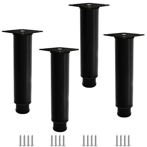 FITIOS Möbel-Sofabeine, 4er-Set verstellbare Möbelbeine, DIY-Möbel-Tischbeine aus Edelstahl, robuste Couchbeine, Stuhlfüße, Ersatz for Schrank-Ottomane(Black,60mm(2.4in)) von FITIOS