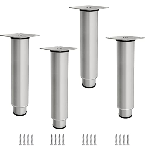FITIOS Möbel-Sofabeine, 4er-Set verstellbare Möbelbeine, DIY-Möbel-Tischbeine aus Edelstahl, robuste Couchbeine, Stuhlfüße, Ersatz for Schrank-Ottomane(Silver,45mm(1.8in)) von FITIOS