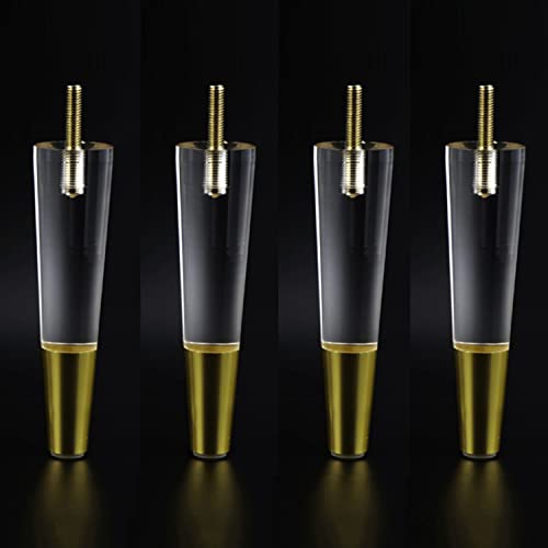 FITIOS Möbel-Sofabeine, Acryl-Möbelbeine, 4er-Pack, Ersatz-Sofafüße, Schrank, modernes, klares Dekor, konische Fernsehschrank-Ottomane-Schrankbett-Kaffeetischbeine, Heim-DIY(M10,100mm(3.9in)) von FITIOS