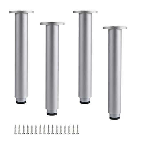 FITIOS Möbel-Sofabeine, Metall-Möbelbeine, 4-teilige verstellbare Beine, höhenverstellbare Küchen-Sofa-Schrank-Tischbeine, Ersatzbeine for Möbel/Couch/Schrank/Kommode, mit(Gray,245mm(9.6in)) von FITIOS