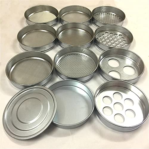 Labor-Standard-Testsieb, 1 Stück Bodensieb Gartenbau-Rundloch-Probensieb Labor-Testsieb R30cm Öffnung 0,075-60mm Verzinkter Deckel und Boden 1/PK (0,25 mm)(5mm) von FITIOS