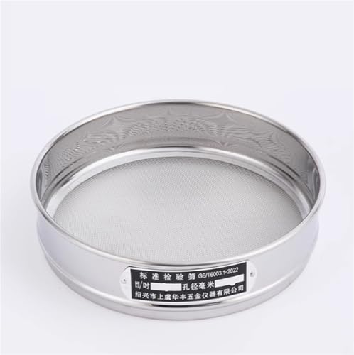 Labor-Standard-Testsieb, 1 Stück Laborsieb Durchmesser 20 cm von 10 Maschen bis 200 Maschen Edelstahlnetz Chromkörper-Testsieb Standard-Testsieb(200 Maschen (0,075 mm))(140mesh(0.105mm)) von FITIOS