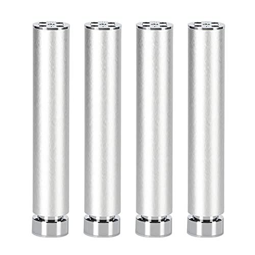 Möbel-Sofabeine, 4-teilige runde, verstellbare Möbelbeine, Schrankbeine aus Metall, Tischbeine Aluminiumlegierung, DIY-Ersatz-Sofabeine, Stützfuß for Badezimmerschränke, Höhe(Silver,10cm/3.93in) von FITIOS