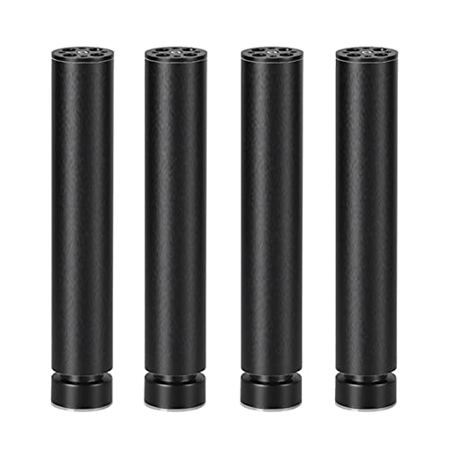 Möbel-Sofabeine, 4-teilige runde, verstellbare Möbelbeine, Schrankbeine aus Metall, Tischbeine Aluminiumlegierung, DIY-Ersatz-Sofabeine, Stützfuß for Badezimmerschränke, Höhe(Black,30cm/11.8in) von FITIOS