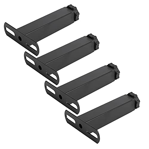 Möbel-Sofabeine, 4-teilige verstellbare Möbelbeine, Bettstützfüße aus Metall, DIY-Möbelfüße, Ersatzbeine, Bettrahmenzubehör, T-förmiges Doppelloch, Starkes Lager(Black,22cm/8.66in) von FITIOS