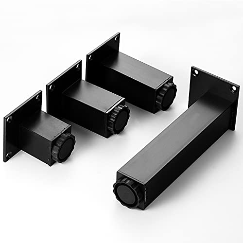 Möbel-Sofabeine, 4-teilige verstellbare Möbelbeine, Schrankbeine aus Metall, Tischbeine Aluminiumlegierung, DIY-Ersatz-Sofabeine, Stützfuß for Möbelsofas, for Stuhl, Bett, Fernseher(Black,12cm/4.72in) von FITIOS