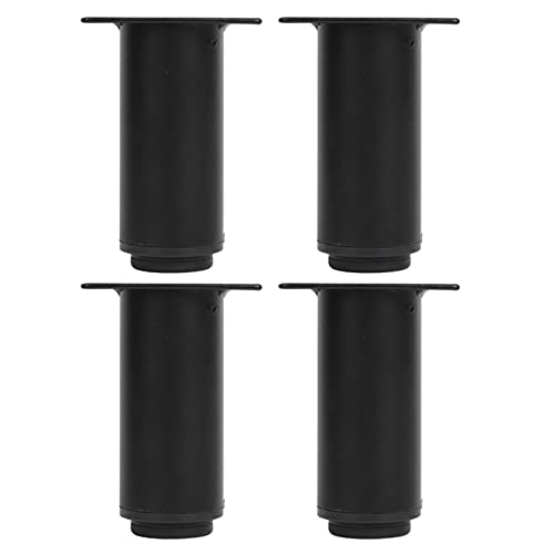 Möbel-Sofabeine, 4-teilige verstellbare Möbelbeine, Schrankbeine aus Metall, runde Beine kaltgewalztem Stahl, Tischbeine, DIY-Ersatz-Sofabeine, Möbelstützfuß, for Sofa, Bett(Black,25cm/9.84in) von FITIOS