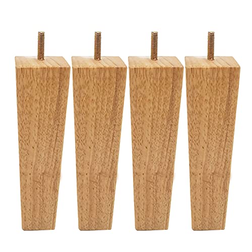 Möbel-Sofabeine, Ersatzbeine for Holzmöbelbeine, 4er-Set, quadratische Sofabeine aus Eiche, Schrankfüße Massivholz, solide konische Sofafüße, DIY-Tischbeine, for Sofa, Schrank, Kommode(15cm) von FITIOS