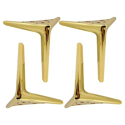 Möbel-Sofabeine, Möbelbeine, 4er-Set, moderne Metall-Schrankbeine, dreieckige Tischbeine, DIY-Ersatz-Sofafüße, for Couchtische, Stühle, TV-Schreibtisch-Stützbeine, mit Schrauben und(Gold,25cm/9.84in) von FITIOS