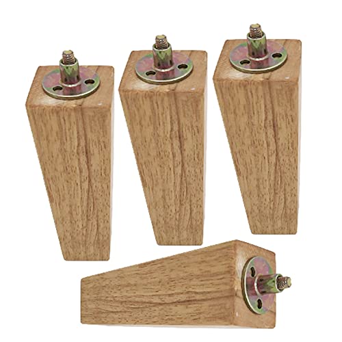 Möbel-Sofabeine, Möbelbeine aus Holz, 4er-Set Sofabeine Eiche, quadratische Schrankfüße Massivholz, Ersatzbeine, konische, DIY-Tischbeine, for Sofa, Tisch, Stuhl, mit(5cm) von FITIOS
