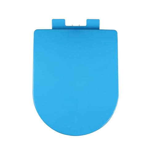 Toilettensitzbezug, blauer Toilettensitz in D-Form, Absenkautomatik mit Schnellverschlussknopf, leicht zu reinigen und zu installieren, festes Scharnier oben for dauerhafte Nutzung(Blue) von FITIOS