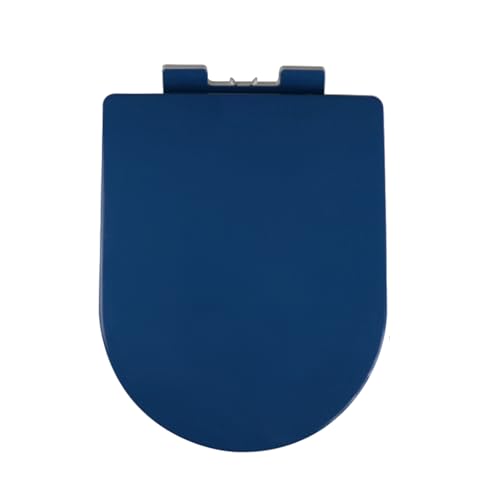 Toilettensitzbezug, blauer Toilettensitz in D-Form, Absenkautomatik mit Schnellverschlussknopf, leicht zu reinigen und zu installieren, festes Scharnier oben for dauerhafte Nutzung(Navy Blue) von FITIOS