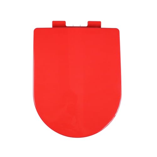 Toilettensitzbezug, blauer Toilettensitz in D-Form, Absenkautomatik mit Schnellverschlussknopf, leicht zu reinigen und zu installieren, festes Scharnier oben for dauerhafte Nutzung(Red) von FITIOS