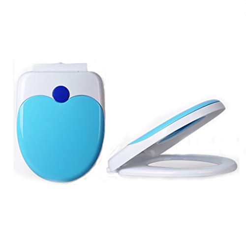 Toilettensitzbezug, runder Toilettensitz mit Absenkautomatik und großer Farbauswahl. Leise schließender Toilettendeckelbezug for ein verbessertes Badezimmererlebnis(Blue) von FITIOS