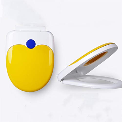 Toilettensitzbezug, runder Toilettensitz mit Absenkautomatik und großer Farbauswahl. Leise schließender Toilettendeckelbezug for ein verbessertes Badezimmererlebnis(Yellow) von FITIOS
