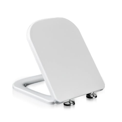 Toilettensitzbezug, weißer Toilettensitz mit Absenkautomatik und Schnellverschluss, strapazierfähig und leicht zu reinigen, quadratisches Design for das Badezimmer Toilettensitzbezug, weißer Toilettensitz mit Absenkautomatik und Schnellverschluss, strapazierfähig und leicht zu reinigen, quadratisches Design for das Badezimmer von FITIOS