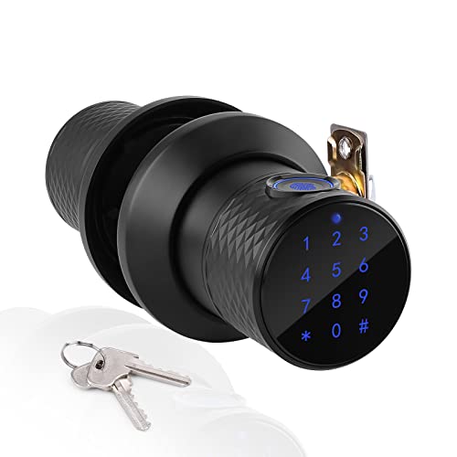 FITNATE Fingerabdruck&Code Türschloss, Bluetooth Steuerbar, Touchscreen Smart Lock mit mechanischem Schlüssel, App Arbeiten mit Alexa, Echo, Security Guard von FITNATE