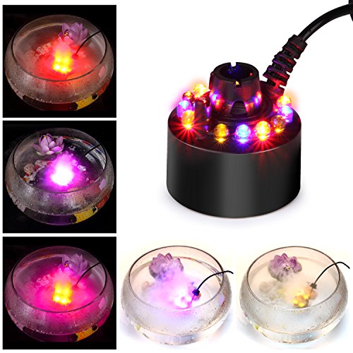 FITNATE Ultrasonic fog maker, Nebler Ultraschall Vernebler, 12 LED Farbwechsel, Nebelgerät für Halloween Pumpkin und Hexentopf, Springbrunnen/Teich/Nebel Zerstäuber Luftbefeuchter, Fogmenge≥300mL/H von FITNATE