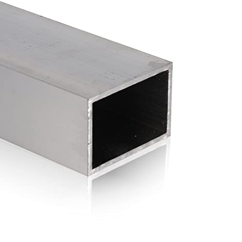 Fits Metall - Vierkantrohr Aluminiumrohr aus hochwertiger Alu-Legierung AlMgSi0,5 - Alu-Konstruktionsrohr quadratisch mit Hohlprofil EN AW-6060 - Länge 500 mm, Gr. 30x15x2 mm - Ideal für Baubranche von FITS METALL