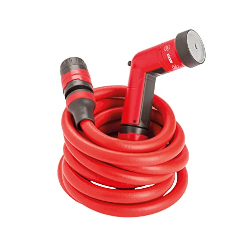 FITT YOYO 30 m, Flexibler Wasserschlauch für den Garten, mit Multifunktions-Pistole, Rot von FITT