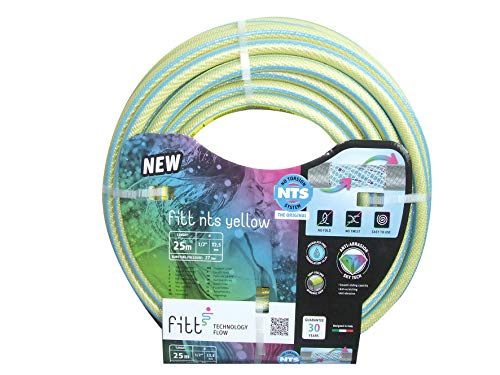 FITT NTS Yellow 1" (25mm) 25m - Robuster und Flexibler Gartenschlauch in gelber Farbe für eine Intensive Nutzung, mit exklusiven Technologien von FITT