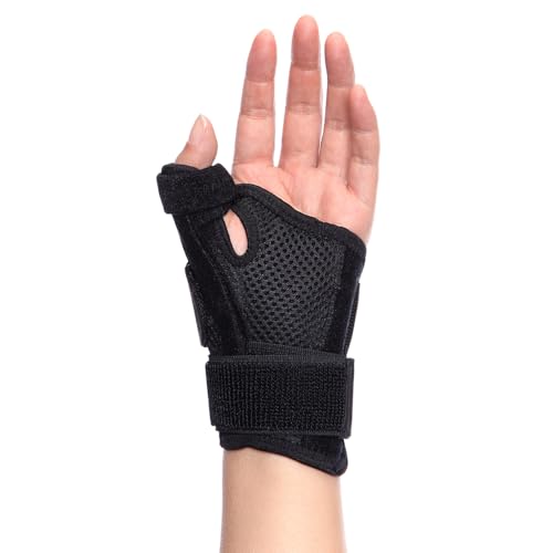 FITTOO Daumenbandage Links Rechts, Daumenorthese Damen Herren Daumen Schiene Bandage für Rhizarthrosis, Sattelgelenk, Handgelenk Arthrose Tendonitis Schmerzlinderung(1, Schwarz) von FITTOO